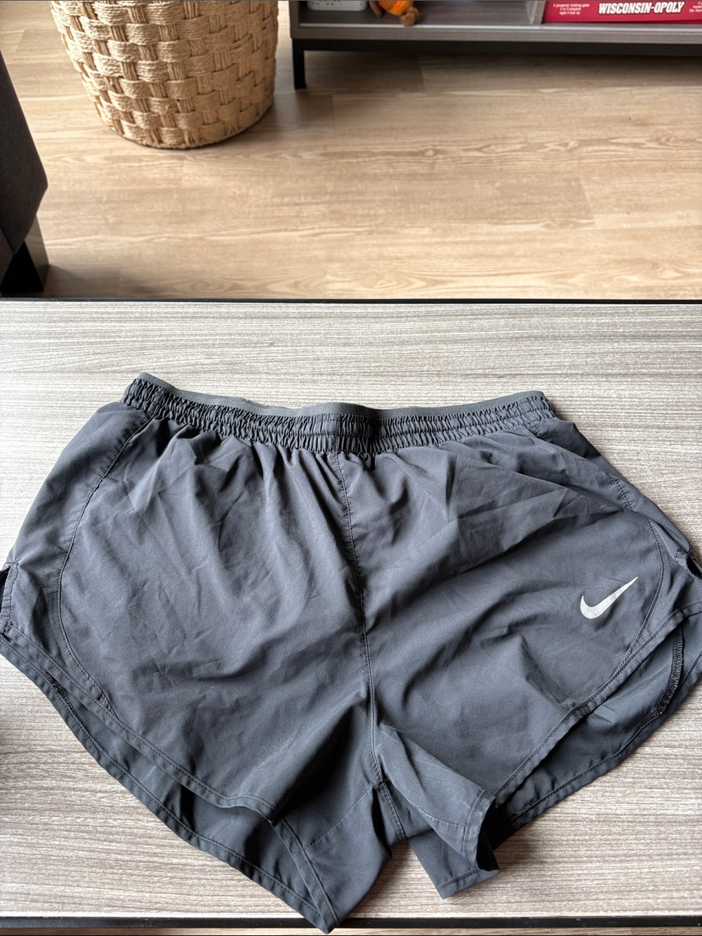 Nike Women's Charcoal Athletic Running Shorts with Swoosh